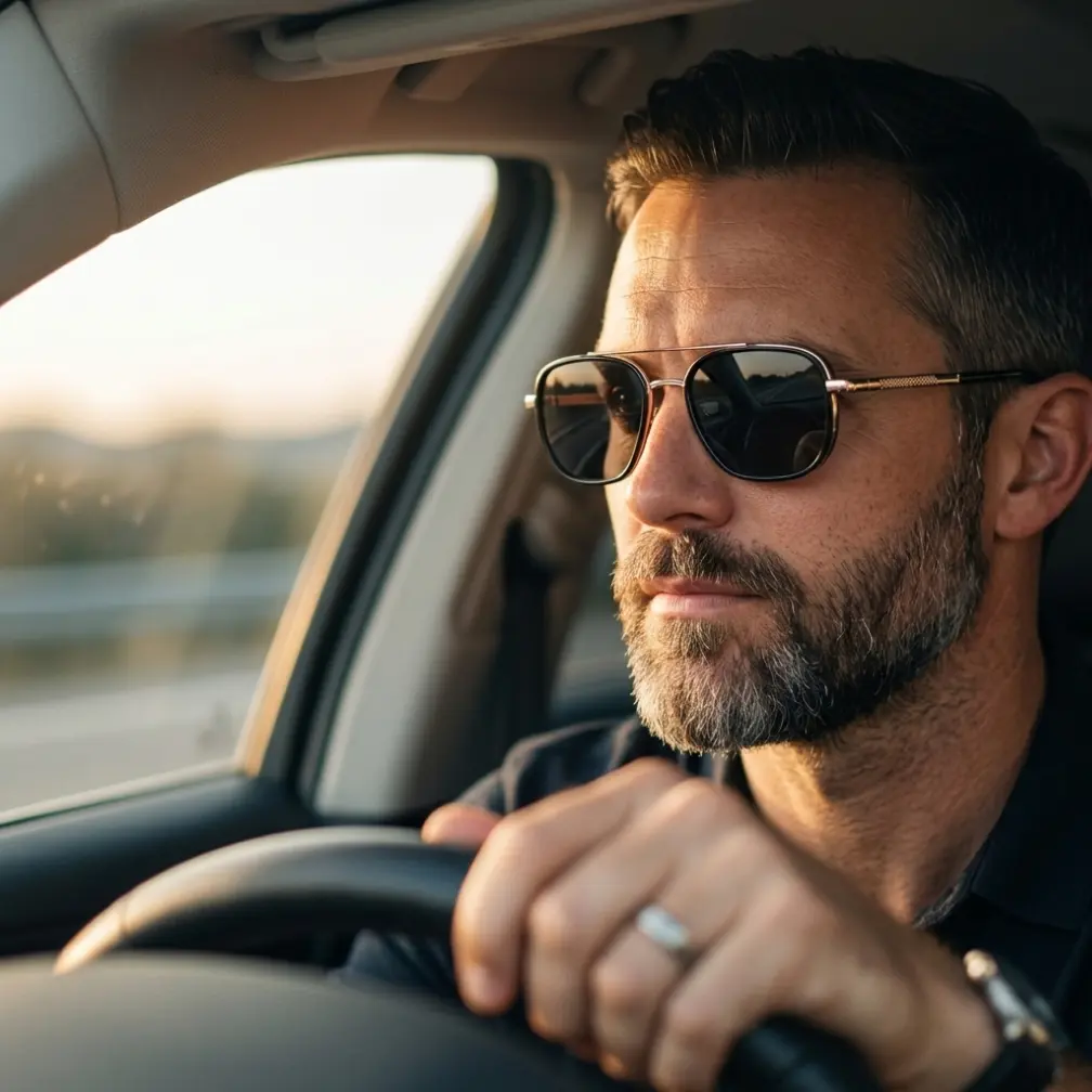 Unisex Polarized Aviator Sunglasses - Cool Polarized Glasses with Aesthetic Metal Frame, High-Def Classic Aviator Men's Sunglasses for Driving & Fishing, Aviation Sunglasses, Anti-Scratch Men's Sunglasses