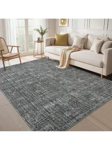 Dark Gray-9*12ft  Machine Washable Area Rug Non Slip Non Shedding  Modern Abstract Large Bedroom Carpet Stain Resistant Ultra Thin Soft Pet Friendly Contemporary Solid Throw Floor Mat For Living Room Bedroom Dining Room Home Office