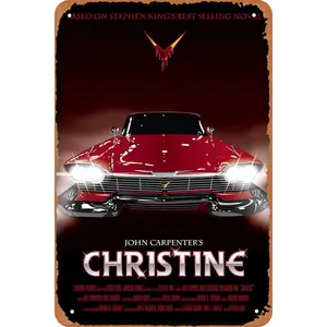 Christine Movie Poster Retro Metal Sign Vintage Tin Sign for Wall Decor Cafe Bar office Home Art Sign Gift 12 X 8 inch