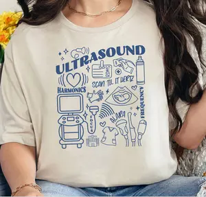Sonographer T-shirt, Ultrasound Tech T-Shirt Or Sweatshirt, Sonographer Tee, Ultrasound Tech Ultrasound Tech shirt, Sonographer shirt Cotton Fabric Crewneck Womenswear Pockets Heart Pockets Heart Polyester
