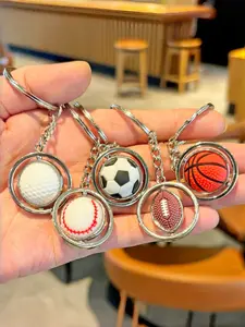 Metal Rotating Sports Keychain, Cute Backpack Charm, Perfect Gift for Tennis Sport Lovers, Ideal for Family and Friends, World Cup Choice