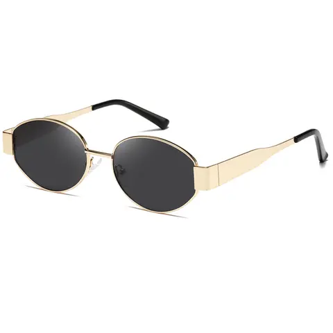 KIMORN Women's Slim Oval Metallic Alloy Casual Stylish Glasses - UV400 UV-Protection Tinted Lenses, Glare Guard, Lightweight 00s Retro Vibe Sunglasses, Easy Care & Giftable Style, Stylish Accessories for Outdoor Driving, Beach, with Included Soft Cloth