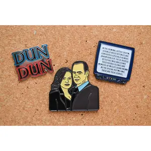 Law & Order SVU Brooch Pins - Detective Olivia Benson Elliot Stabler Dun Dun