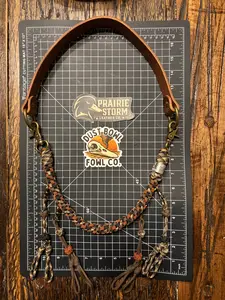 Hybrid Leather x Half Round Lanyard - Brown & Orange