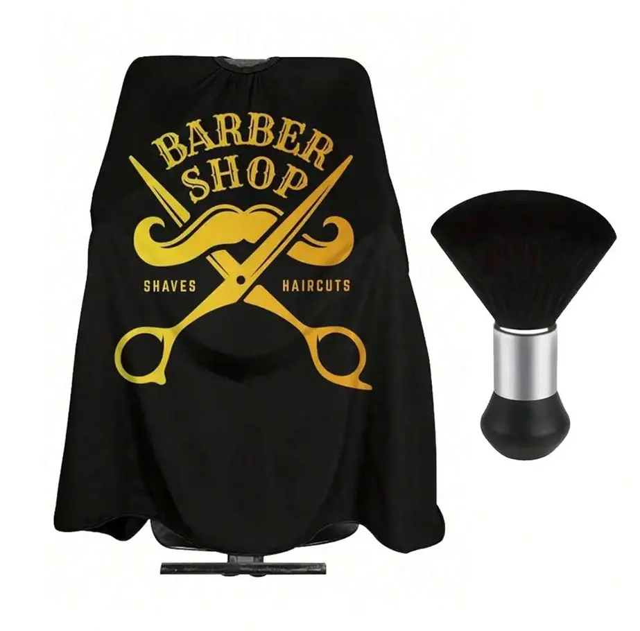 Hair Styling Apron Brushes / Hairdressing Aprons—Personalized barbershop and hair salon aprons designed specifically for men, suitable for home hair salons and barbershops as haircutting aprons, 2-piece set