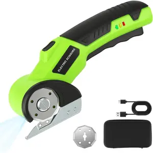 Cordless Cardboard  with Safety Lock & LED - 4V Rechargeable, Extra  Included, Electric Box  for Cardboard, Fabric Rotary  for Wrapping Paper, Carpet & Leather