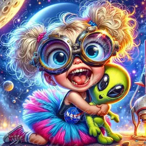 5D DIY Full Drill Round Diamond Painting - Diamond Painting Kit Alien in Space Galaxy Mosaic Canvas DIY Wall Art, Home Wall Decoration, Suitable for Halloween, Christmas, Birthdays, and Anniversary Gifts.