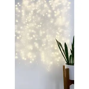 Perfect Holiday Cluster Curtain Fairy Lights Warm White Decorative Ambient Lighting Plug-In 480 LED