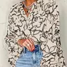 Women's Bohemian Floral Print Button Front Batwing Sleeve Blouse, Button Up Blouse, Casual Loose Shirt, Spring & Fall Fashion, Multi-Color Design