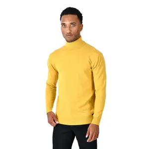 Simple Life Sweater - Long Sleeve Turtleneck in Yellow, Classic Fit, Suitable for Men Casual Knitwear Menswear Tops Fabric Soft