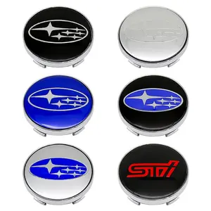 4 Piece Car Wheel HUB Center Caps + Emblem Stickers, Car Decals, Custom Modification Rim Markers, Fits Subaru Sti Levorg Forester Wrx Xv Outback