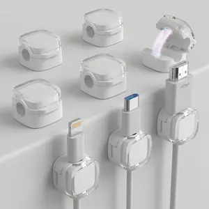 8 Pcs Magnetic Cord Holder for Desk | Wall Mounted Cable Organizer Clips, Non-Slip Wire Management for Home Office