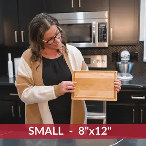 Handcrafted Small Maple Wood Cutting Board 8x12 | Reversible Design with Juice Groove | Knife-Friendly Hardwood Cutting Board Made in USA | Sustainable American Maple & Walnut Wood | Perfect Bar Board for Prep, Fruit, Veggies, Meat & Serving