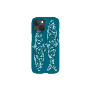 [New Product]Twin Fish Phone Case: Blue & Beige Sea Animal Design