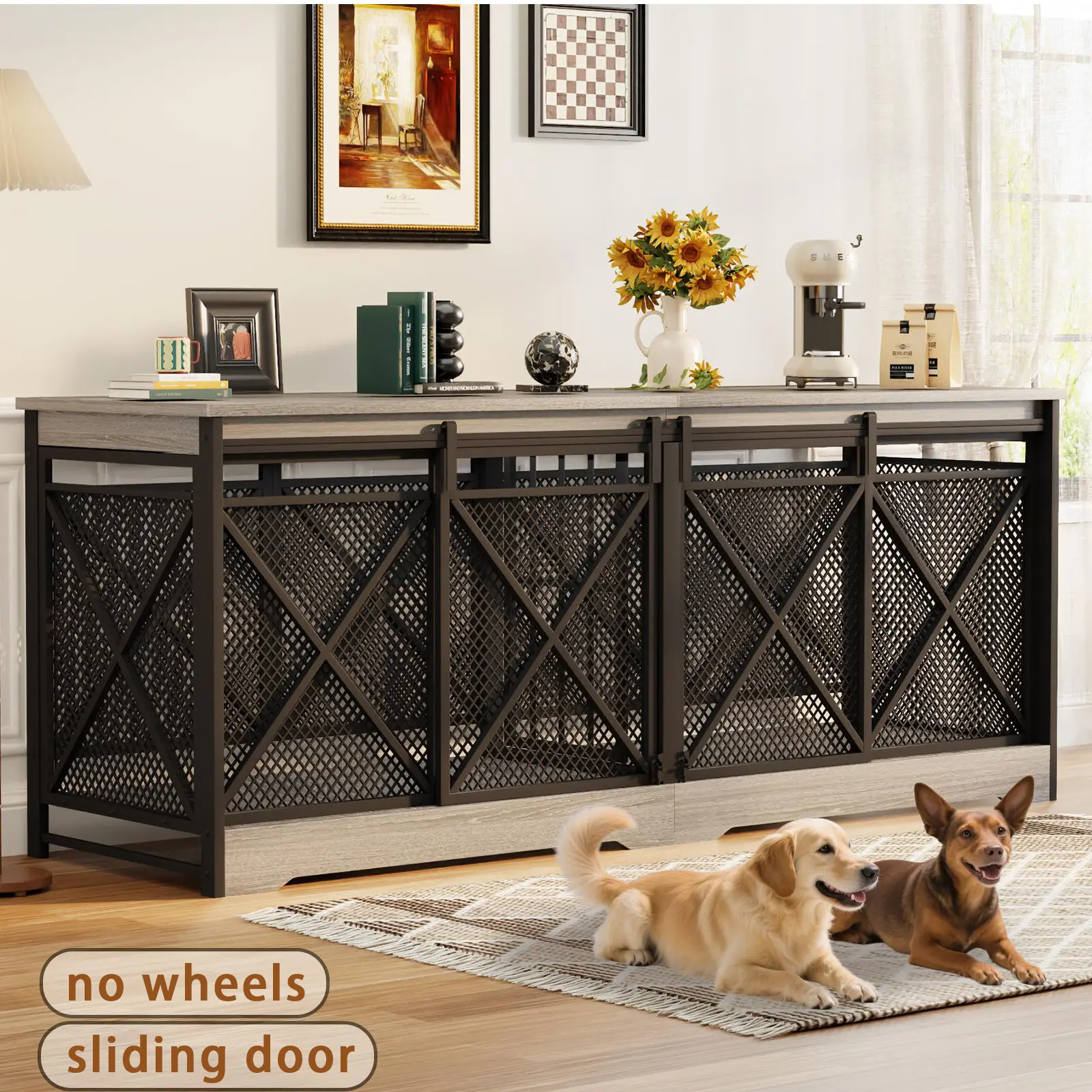 Grey 78"Wx23.8"Dx31.8"H