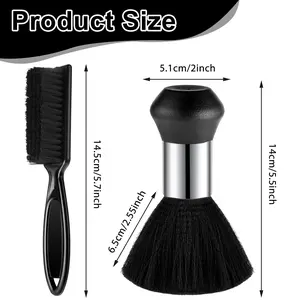 2pcs Haircut Brush, Soft Neck Duster Brush With Handle, Oil Head Brush, Cleaning Broken Hair Sweeper, Men's Hairdressing Tool For Home And Salon