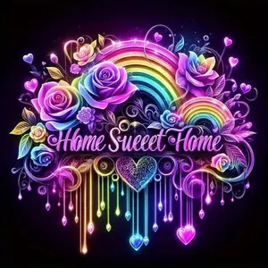 5D Diamond Arts Colorful Painting Kit, Home Sweet Home Pattern DIY Diamond Arts Colorful Painting without Frame, Handmade Art Crafts for Home Decor Artwork