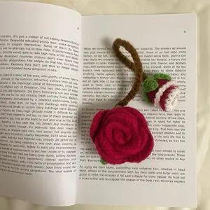 Crochet Rose Bookmark - Handmade Knitted Design for Book Lovers