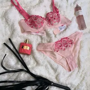 Lioness Lingerie+ Spring Collection Azalea Pink Womenswear with Bra and Pants Set, EXCLUDES Pink Perfume and Black Accessories - Lingerie -Teddy
