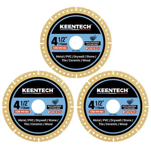 KEENTECH 4-1/2 Inch Indestructible Cut Off Disc for Angle Grinder, 7/8" Arbor Blades, All-Purpose Cutting Disc for Metal, Stone, Tile, Wood, Concrete & PVC, 3-Pack