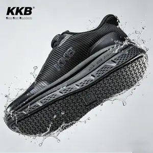 Men's Non-Slip Absorbs Sweat & Controls Odor Waterproof Work Shoes Calzado de trabajo antideslizante e impermeable para hombre: Zapatillas fáciles de calzar, personal de restaurantes y enfermeros, con soporte ortopédico y ajuste de arco.