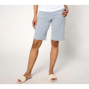 QVC Women's Knit, Stretch Seersucker 11" Bermuda Shorts