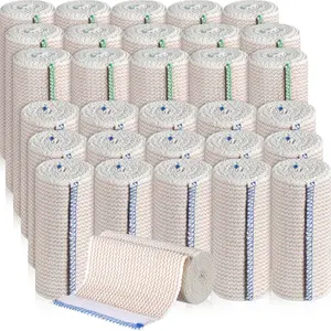 30 Pcs Elastic Compression Bandage Wrap with Self Closure on Both Ends Washable Reusable Stretchable Wraps for Sports Legs Knees Ankles Wrists Injuries 4 Inch 6 Inch Width