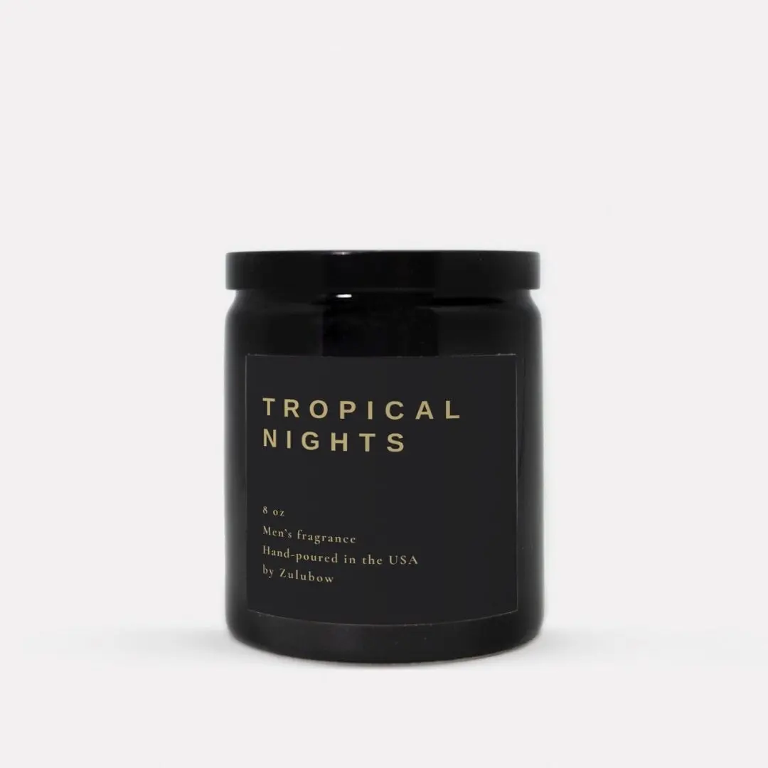 Tropical Nights Men's Candle Hand Poured Luxury 8oz Watermelon Pineapple Strawberry Scented Cotton Wick