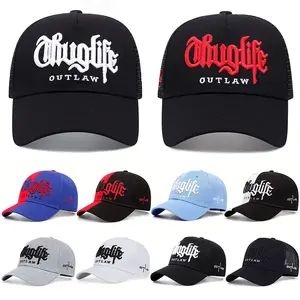 Letters LIFE Embroidery High Quality Sports And Leisure Cap Adjustable Button Unisex Adult Colorblock American Hip Hop Baseball Cap Satin Weaving Neutral Male and Female Adulthood
