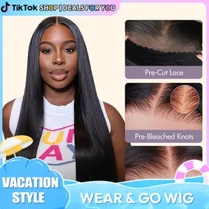 Silky Straight Glueless Wig Human Hair | Wear And Go Blonde Highlight Lace Front Wig #SummerVibe