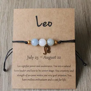 Leo Zodiac Hand-Woven Crystal Bead Bracelet Symbolizing Leadership & Generosity for July 23 - August 22 Handcrafted with Care