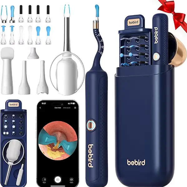 FREECUBE Earwax Removal Kit - Non-Medical Smart APP-Controlled Otoscope with Light, HD Visual Picker, Tweezers, Temperature-Controlled Design, Safety Stopper, Non-Toxic Sensitive Ear Solution (Mother's Day Gift Option)