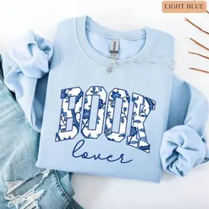 Cute Book Lover Sweatshirt, Bookworm Crewneck, Reading Club, Librarian Gift, Bookish Merch, Reader, Teacher Gift, Book Girly Top, Read Book Cotton Tee Unisex