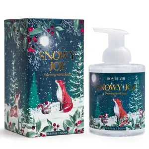 ROMIIE ZOI Christmas Foaming Hand Soap with Gift Box - Snowy Joy, Infused with Fresh-Cut Spruce Branches Aroma - 500ml/ 16.8 fl. oz Floral Fragrance