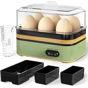 Rapid Egg Cooker Electric 6 Eggs Capacity, Soft, Medium, Hard Boiled, Poacher, Omelet Maker Egg Poacher With Auto Shut-Off,  (Green)