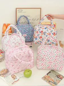 Cute Insulated Lunch Bag Set, Portable Waterproof Lunch Tote, Colorful Printed Lunch Bags, Large Capacity Storage Container