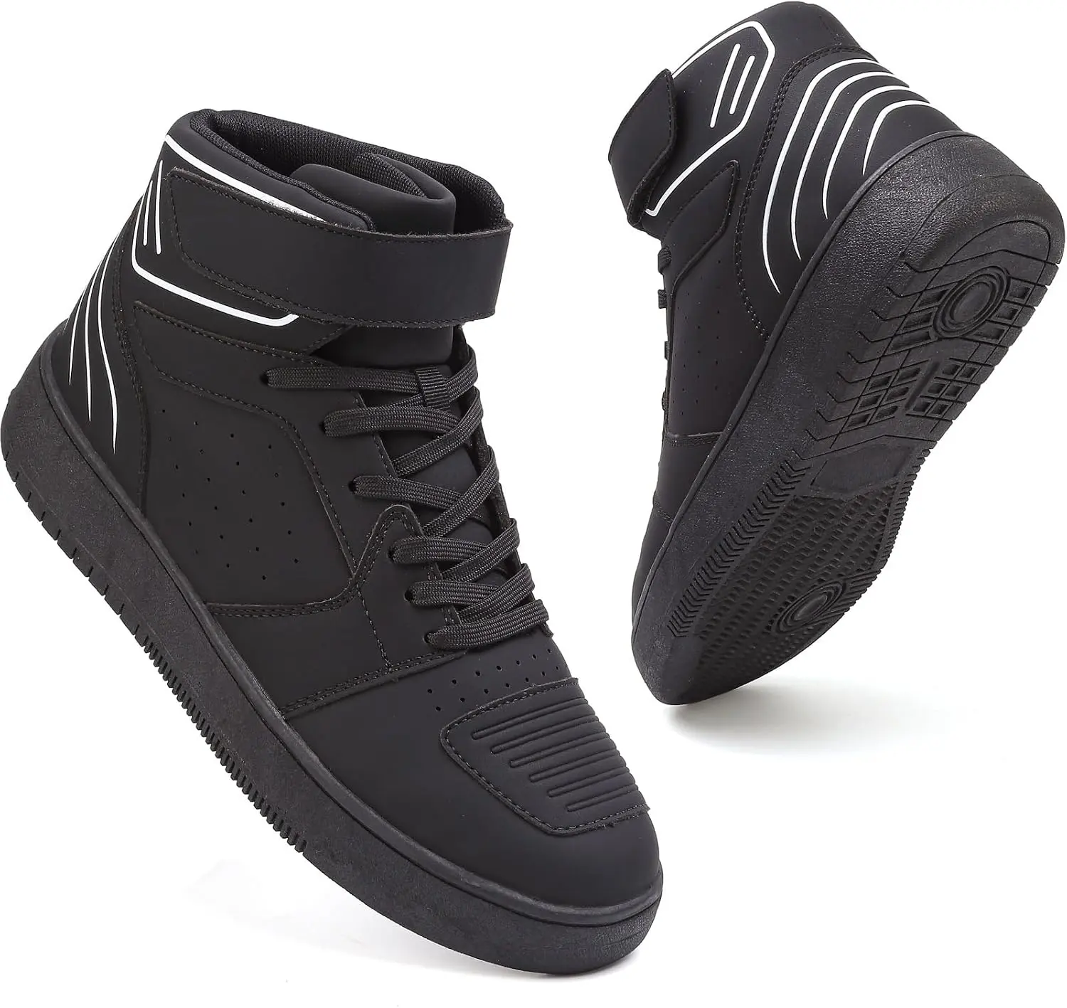 Men's Motorcycle Footwear, Ankle-Strap Riding Boots, Protective Moto Sneakers
