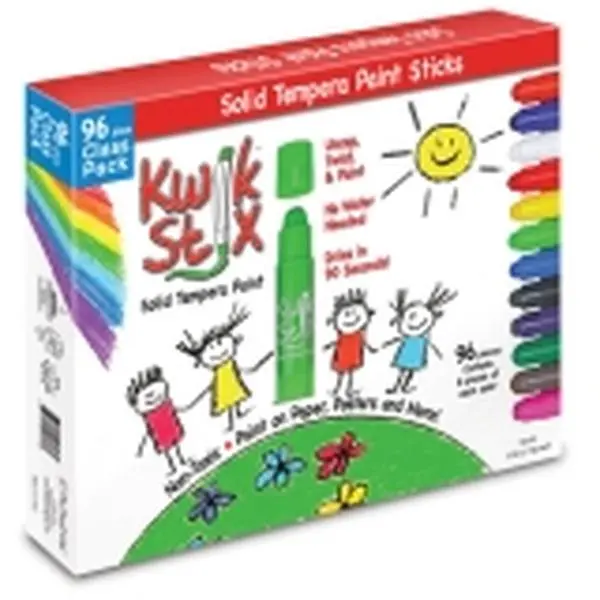 The Pencil Grip TPG696 Kwik Stix Fast-Drying Tempera Paint Sticks Classpack, Cardboard-Packaged, 5.45 lbs, No Brushes Required, Great on Wood, Dries in 90 Seconds, Office Stationery Writing Tool