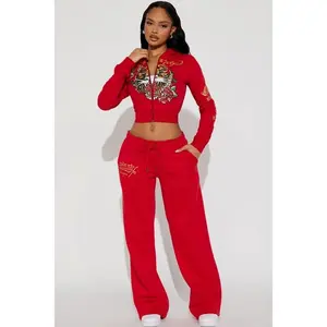 Ed Hardy Tiger Pant Set - Red Y