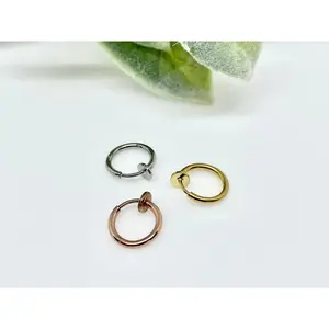 Clip on Belly Button Ring - Fake Hoop Earring - No Piercing Ear Cuff