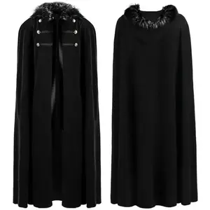 Vintage Fur Collar Cape Coat - Warm Winter Cloak for Women & Men Fantasy Costume Cosplayer
