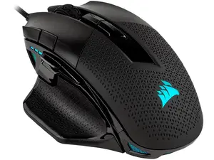 CORSAIR NIGHTSWORD RGB Performance Tunable FPS/MOBA Gaming Mouse, Black, Backlit RGB LED, 18000 dpi, Optical