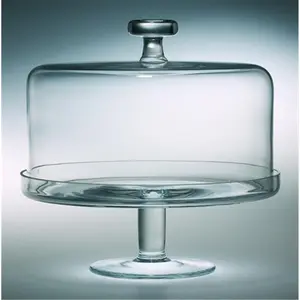Majestic Gifts T-305 Classic clear 11 in. High Quality Glass Cake Stand With Dome