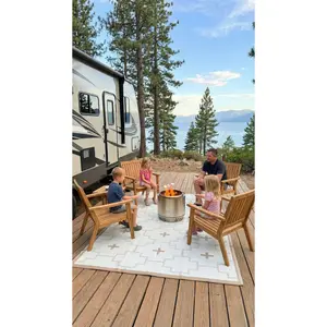 TAN + IVORY - 6ft x 9ft - RANCH RUGS  -LAJITAS DESIGN-