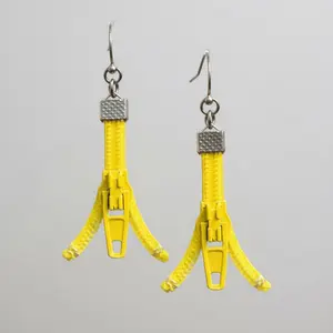 Zipper Earrings | Split Decision No. 3 - Yellow