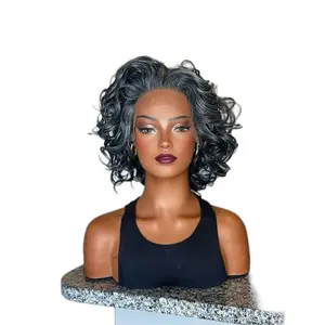 ENGLAND 8” Salt & Pepper Lace Frontal Wig - Chic Style for Effortless Glam,  Gray Color, Stylish Design