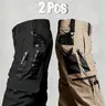 Men's Cargo Pants - Regular Fit, Durable Waterproof Utility-Military Style, Multi-Zipped Pockets, Belt-Free, Camouflage Design Option, Men's Work Pants for Outdoor Training/Autumn Wear, Camouflage Design Men's Pants