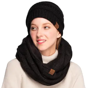 C.C Ultra-Cozy Cable Knit Infinity Scarf with Soft Fuzzy Lining - Unisex Accessory for Effortless Warmth and Style in Grey's Anatomy Head