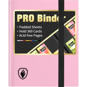 Heavy Duty Card Binder, 9 Pocket Trading Card Binder Holds 360 Cards, Sleek Side-Loading Card Album, Sturdy Card Collection Folder for TCG, MTG, Yugioh, Other Game Cards, Sport Cards, Pink