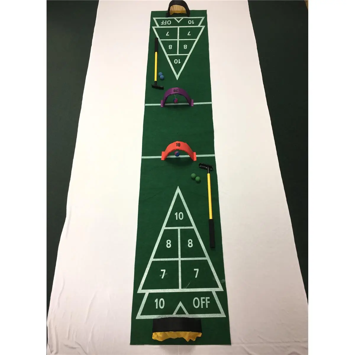 212 MAIN 2-in-1 Shuffle Board and Golf Putting Mat - Indoor Sports Accessory for Home Use, Golf Ball-Compatible Gear, Golf At Home